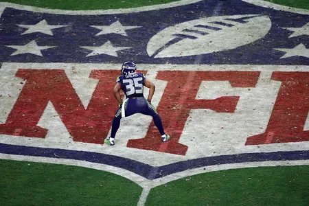 Halfway through the 2015 Super Bowl, Seattle Seahawks strong safety DeShawn Shead #35 lines up for a kickoff