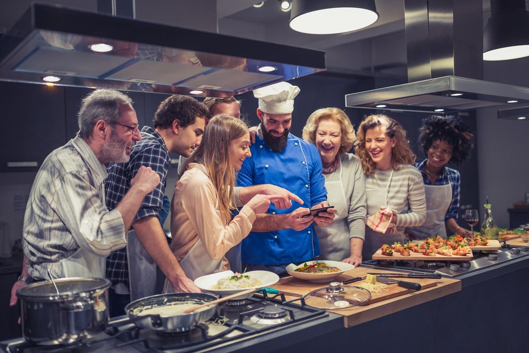 Enjoying a culinary class
