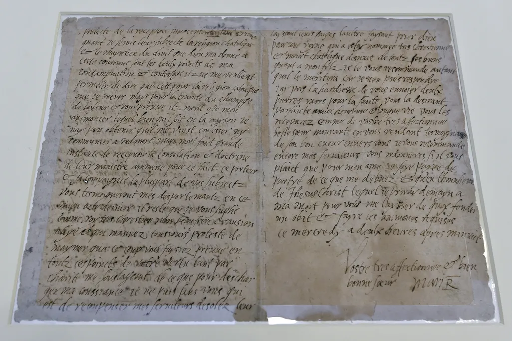 An old letter with writing on it