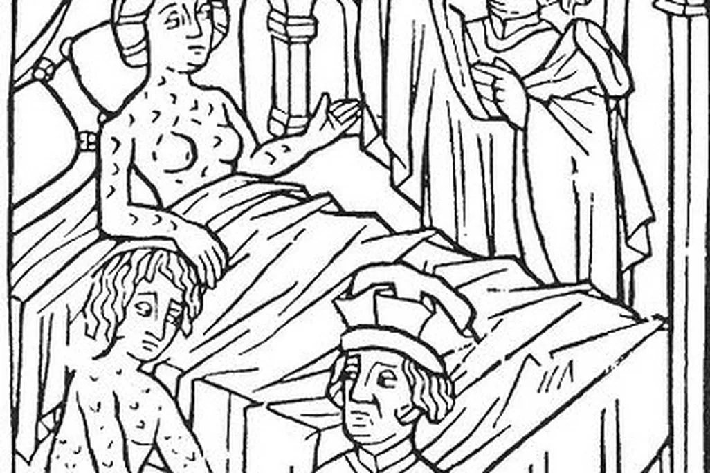 The earliest known portrayal of patients suffering from syphilis, from Vienna in 1498.