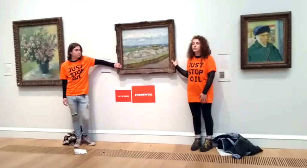 Just Stop Oil group protested politicians' inaction on the climate crisis at London's The Courtauld Gallery this week by glueing themselves to a Van Gogh painting.
