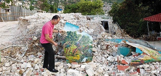 Haitian art in earthquake rubble