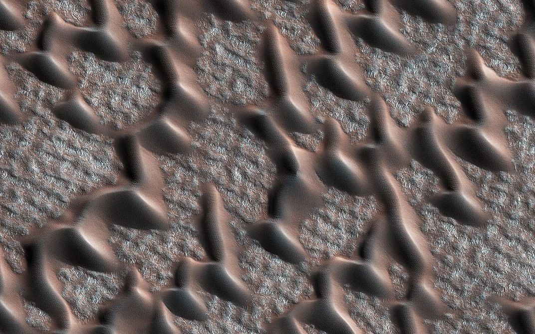 polar dunes on Mars aerial