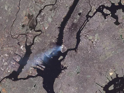 Plume of September 11 attack seen from space by NASA