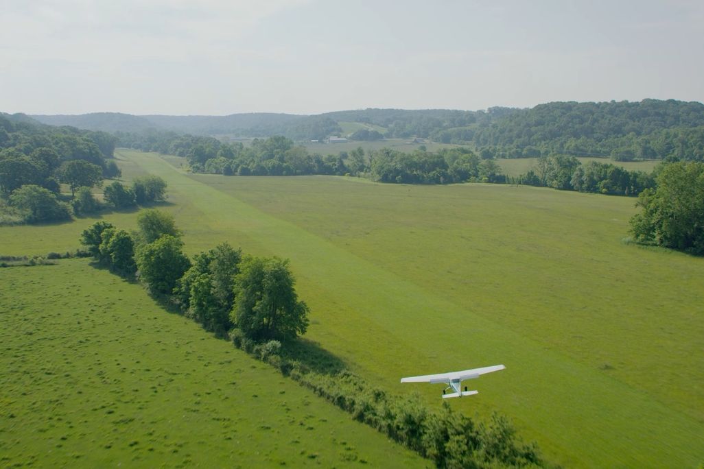 A wide open green area