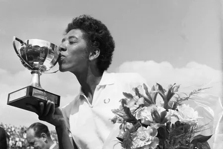 Althea Gibson photographed after winning the French International Tennis Championships in Paris.
