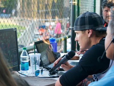 Eric Byrnes acts as the voice of the digital umpire as the San Rafael Pacifics play the Vallejo Admirals. 