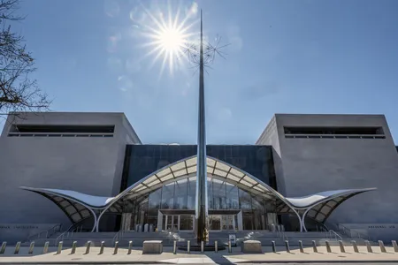 The entrance to the Smithsonian&#39;s National Air and Space Museum in Washington, D.C.