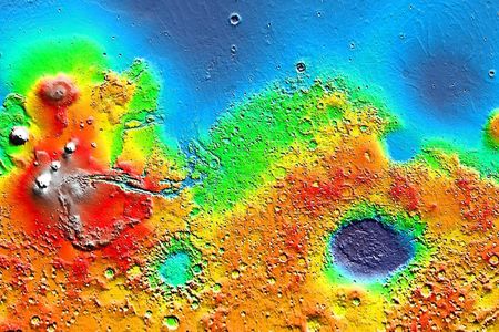 Salts are common in the Southern Highlands (orange areas), which span a huge area on Mars.
