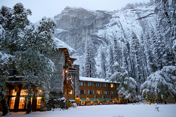 Early Morning at the Ahwahnee Hotel after the First Snow thumbnail