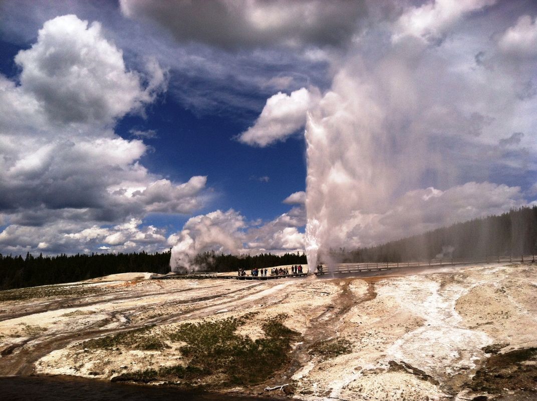 Geysers erupting at Yellowstone National Park