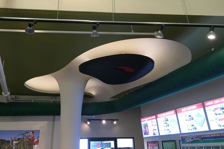 A ceiling sculpted by Isamu Noguchi has been restored and is open to public viewing.
