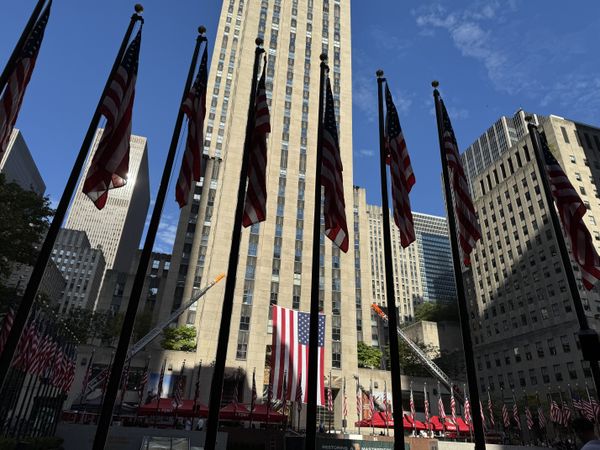 American Flags along Rockefeller Center thumbnail
