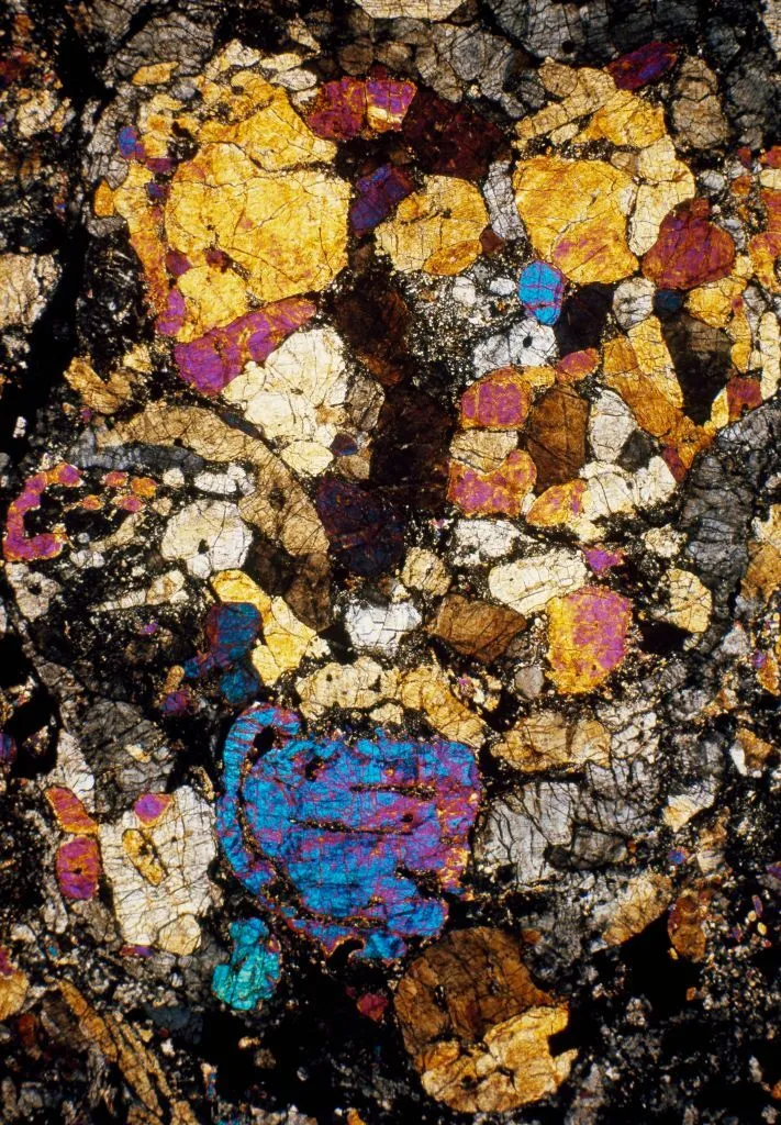 A thin section of chondrite