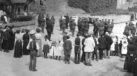 The funeral of James Idle in the village of Hullavington, on August 29, 1914