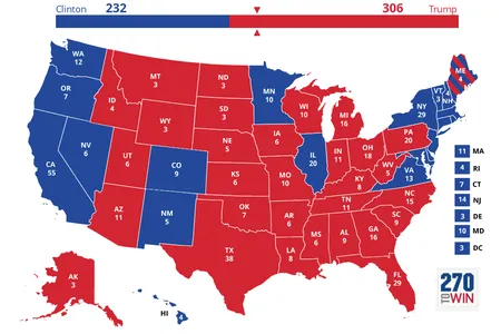 The electoral map in 2016, that is, assuming there are no faithless electors