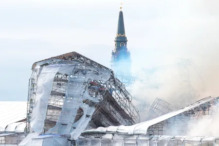 Copenhagen&#39;s Old Stock Exchange was undergoing renovations when the building caught fire on April 16, 2024.