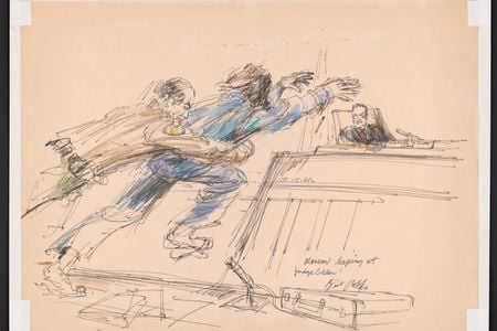 Charles Manson Leaping at Judge Charles H. Older, October 5, 1970. 