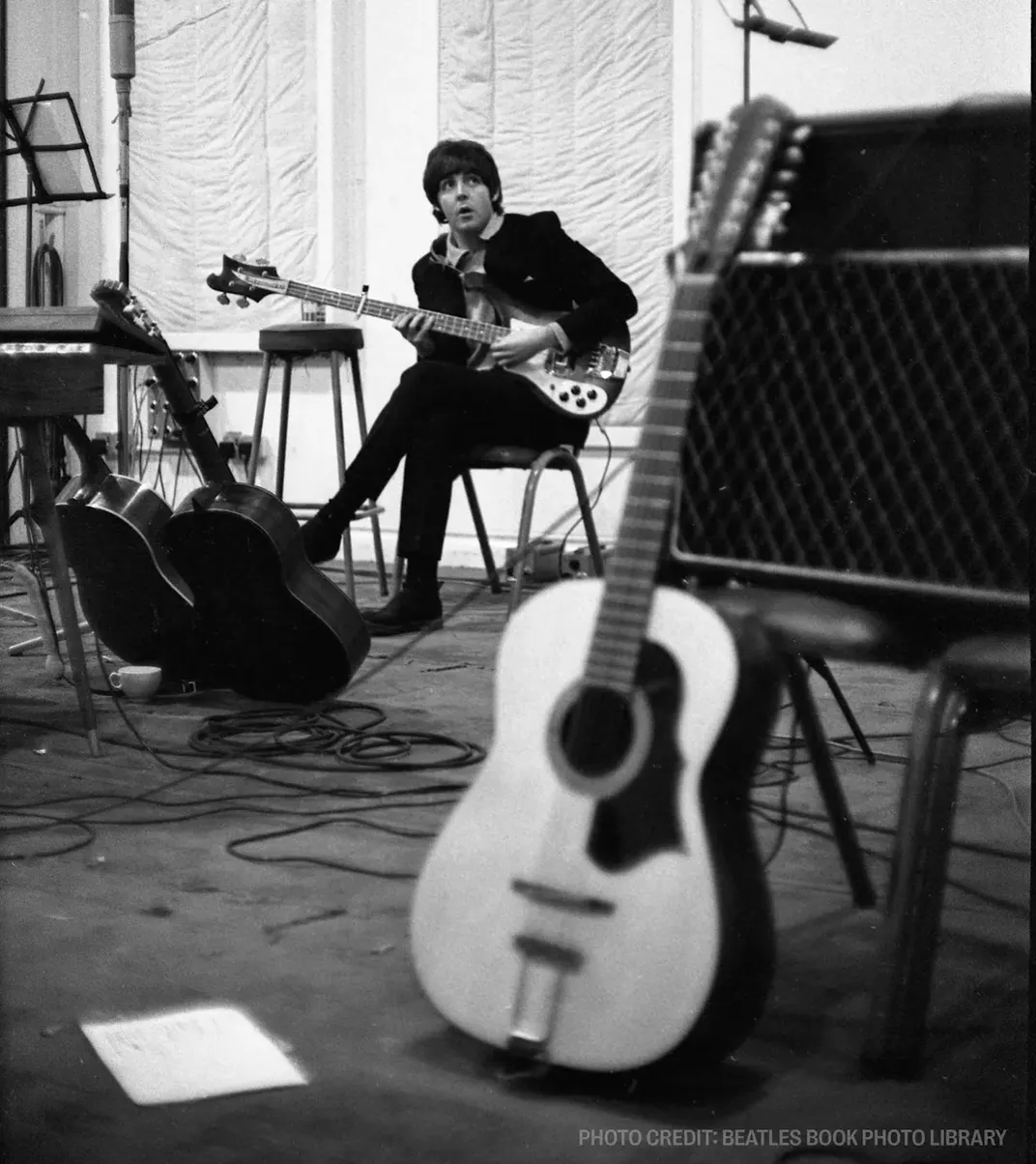 Lennon's guitar and Paul McCartney