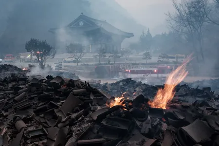 Almost all the buildings at the Buddhist Gounsa Temple complex were destroyed in the fires