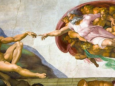 The Creation of Adam by Michelangelo.