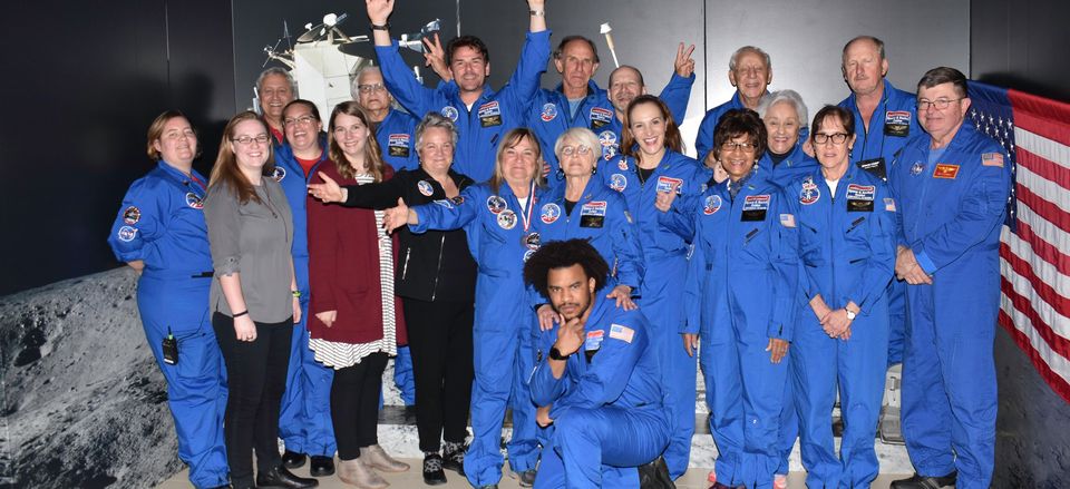  First group of Smithsonian travelers at Space Academy 
