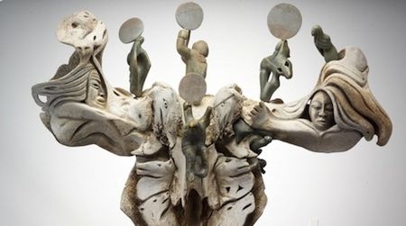 Norse and Inuit traditions come together in Abraham Anghik Ruben’s sculptures. Memories: An Ancient Past, 2010.