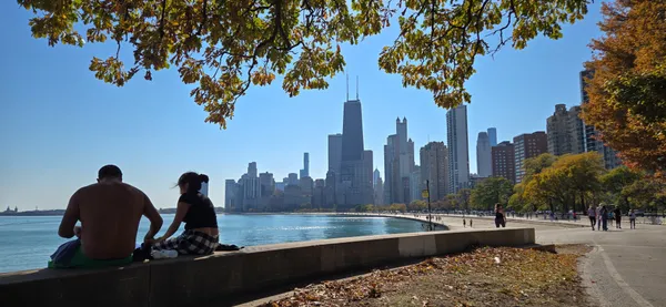 Chicago skyline from the beach thumbnail