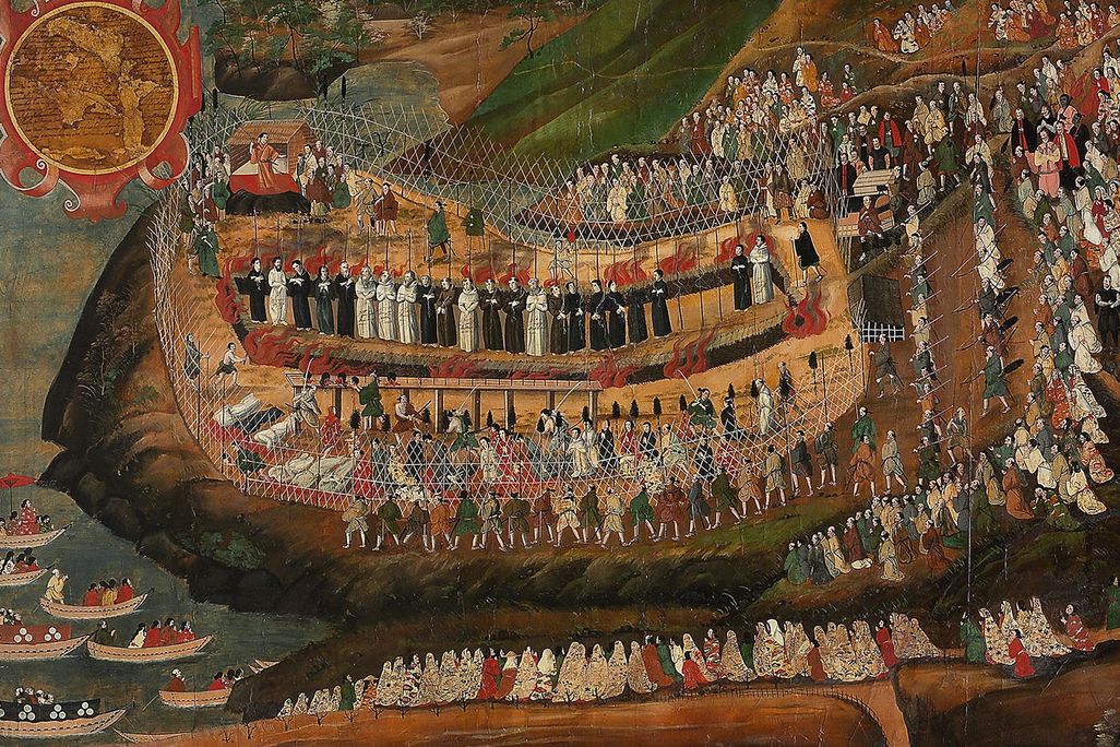 A 17th-century painting of the Great Genna Martyrdom