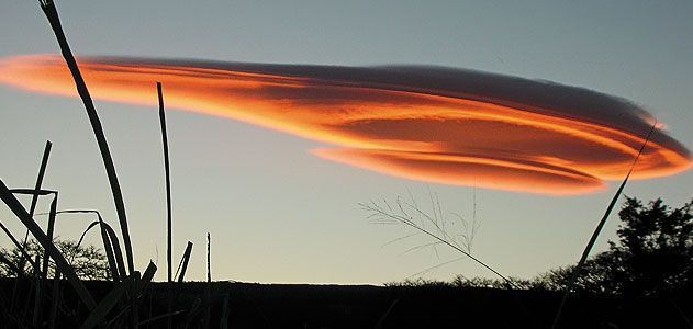 Lenticular clouds tend to remain stationary; their longevity and their saucer-like appearance sometimes lead to misidentification as otherworldly spacecraft.