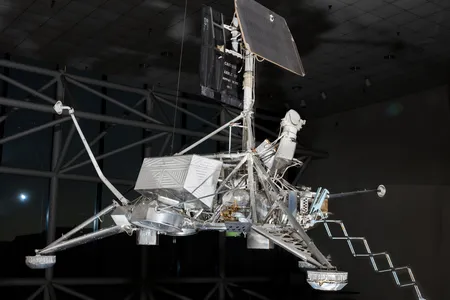 The three-legged Surveyor 3 (an engineering model will be on display in the National Air and Space Museum's new Destination Moon gallery) had a TV camera for photographing its surroundings and a digger-scraper to test the lunar soil.