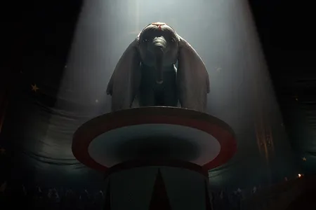 Dumbo prepares to fly.