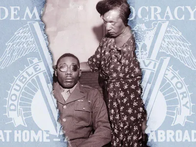 In 1946, Lynwood Shull, police chief of Batesburg, South Carolina, brutally blinded U.S. Army veteran Isaac Woodard (pictured here with his mother). An all-white jury acquitted Shull of the attack in just 28 minutes.