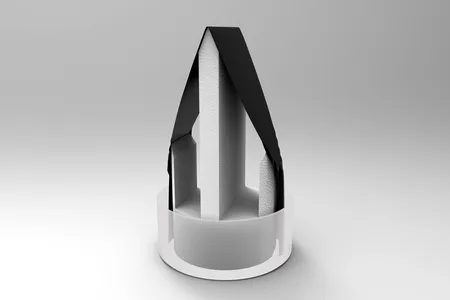 The new water purification technique involves draping a sheet of carbon-dipped paper in an upside-down "V." The paper's bottom edges soak up water, while the carbon coating absorbs solar energy and transforms it into heat for evaporation.