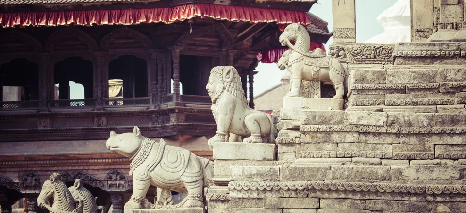  Sculpture at the temple in Bhaktapur, Nepal 