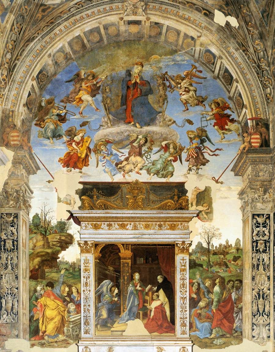 Carafa Chapel painted by Filippino Lippi pictured at Rome's Santa Maria sopra Minerva