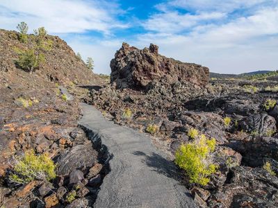 Watch the moon from this moonscape in Craters of the Moon State Park, Idaho.