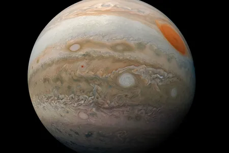 A composite image of Jupiter, taken by the Juno spacecraft