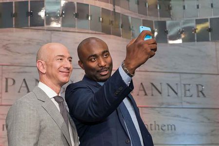 Jeff Bezos, the founder and CEO of Amazon and the son of a Cuban refugee, was awarded the James Smithson Bicentennial Medal at a U.S. Naturalization Ceremony at the Smithsonian.