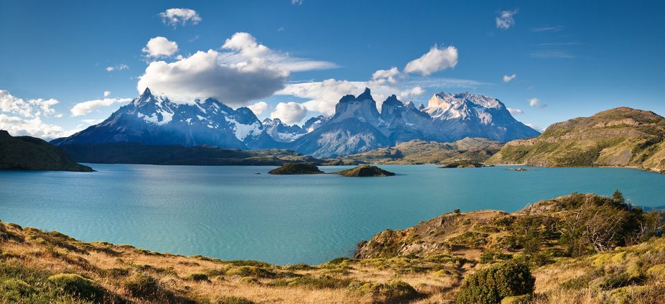  Lake Pehoe at Torres del Paine National Park, Patagonia 