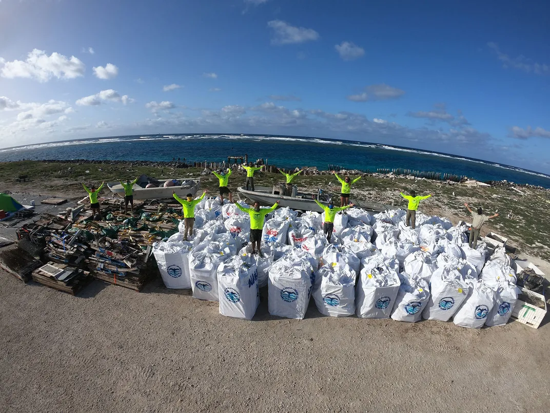Workers Clean Up Tern Island