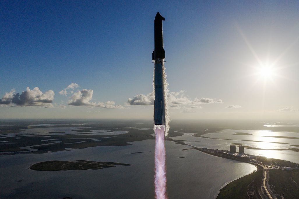 a rocket launches from texas