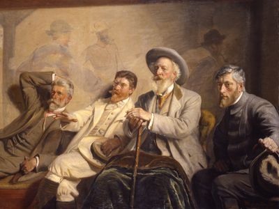 The 1906 Kunstdommere (Art Judges) (detail) by Michael Ancher, group portrait captured a handful of Danish cultural luminaries of Scandanavia’s Modern Breakthrough movement of the 1870s and 1880s.