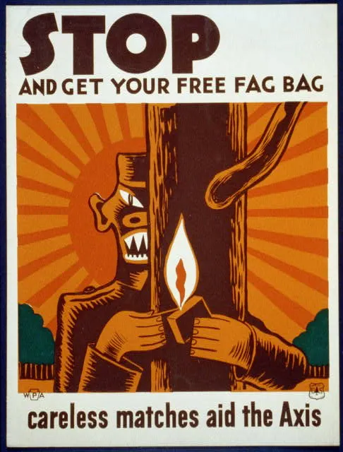 Poster encouraging use of “fag bag”