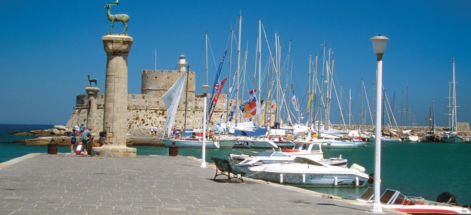  The famous harbor of Rhodes 