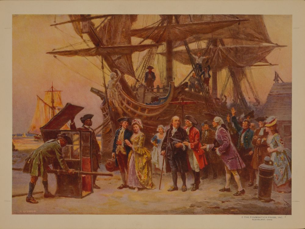 A painting of Franklin’s return to Philadelphia