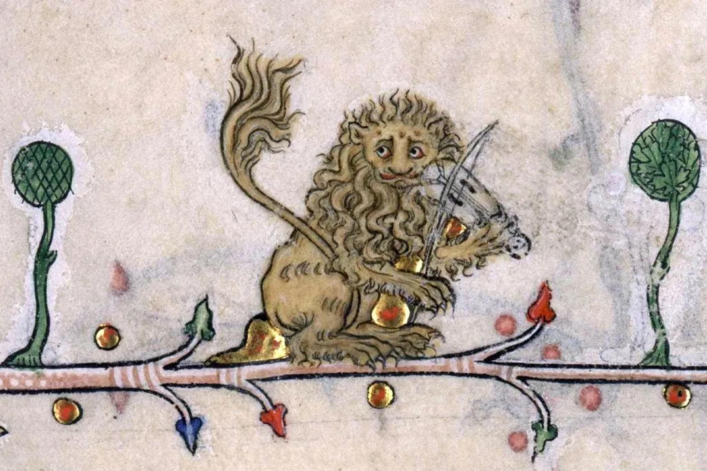 musical lion, france, 14th century