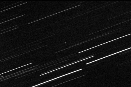Asteroid 2016 VA just before it passed into the Earth's shadow.