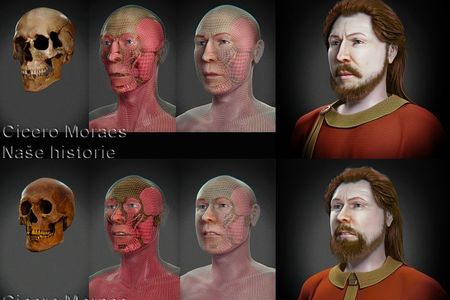 The team used DNA analysis to determine the brothers' hair and eye color. Top: Spytihněv I and bottom: Vratislav I