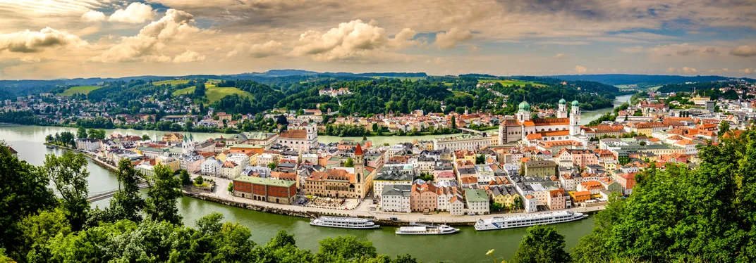 Passau, the confluence of the Danube, Inn, and Ilz Rivers